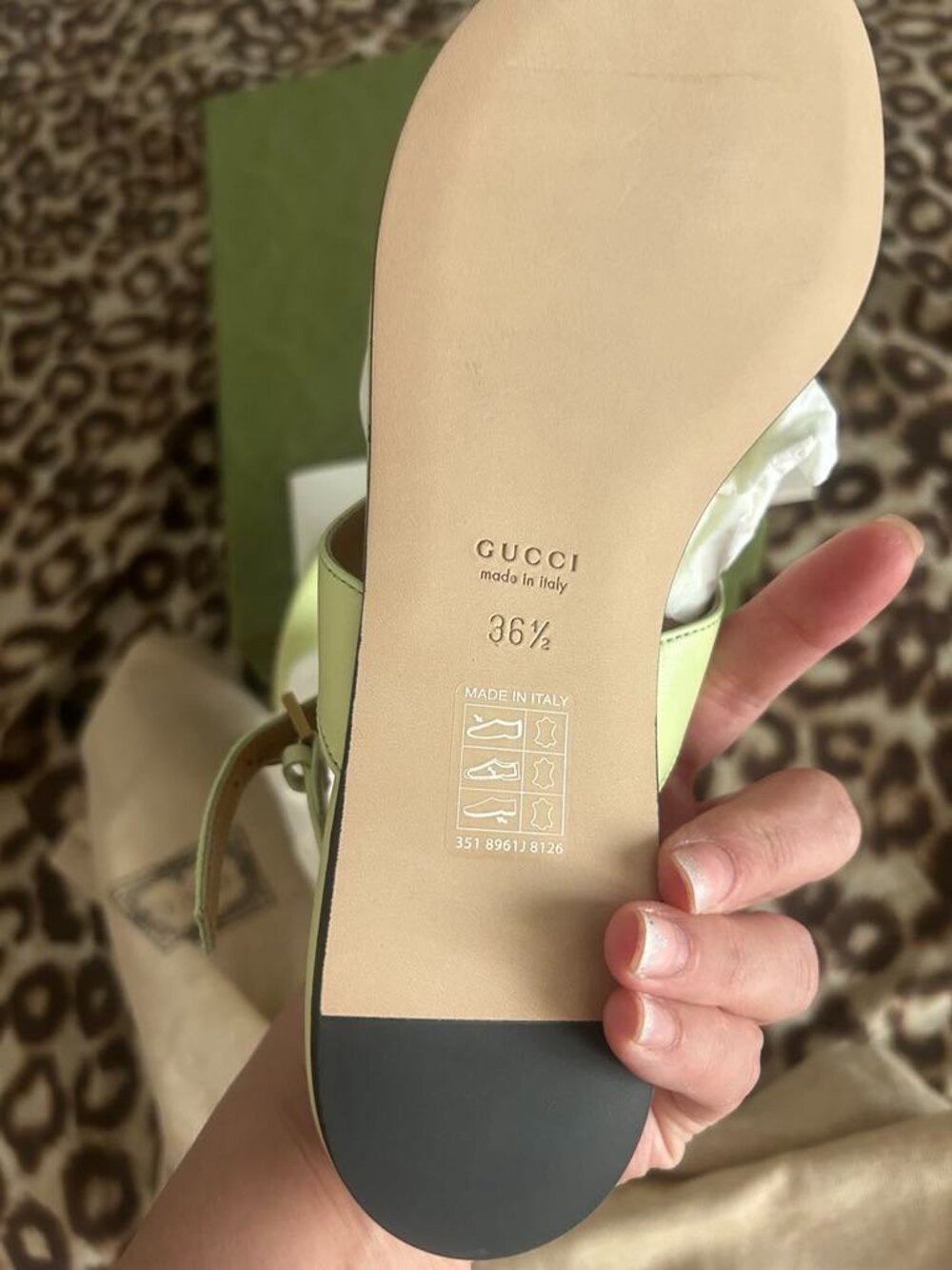 Gucci Authentic Green Summer Sandals 6.5 - Picture 3 of 8
